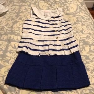 Janie and jack skirt and sleeveless blouse.